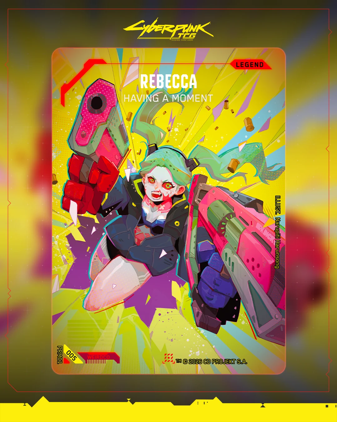 Rebecca: Having a Moment — Cyberpunk TCG promo card