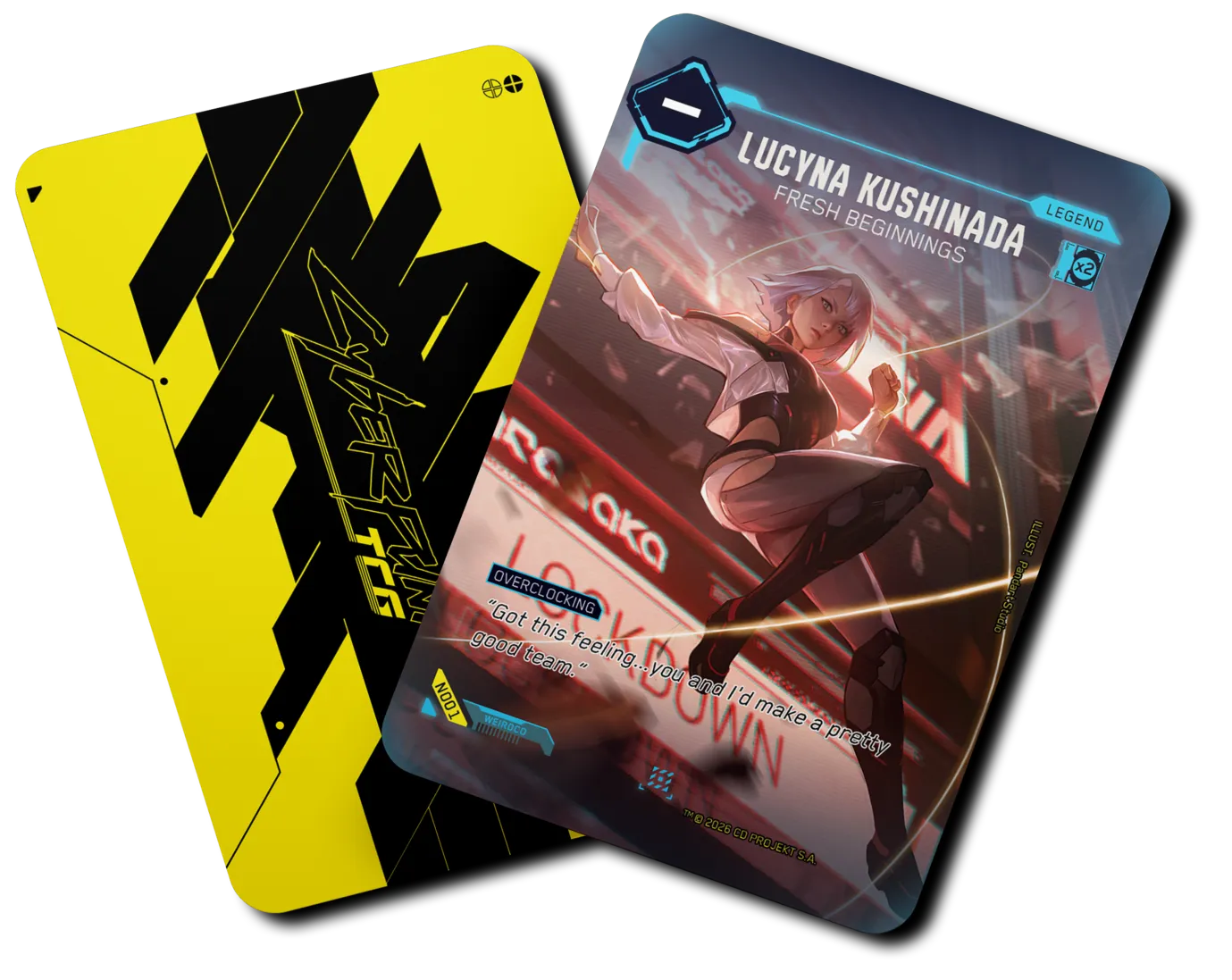 Cyberpunk TCG card pack and card